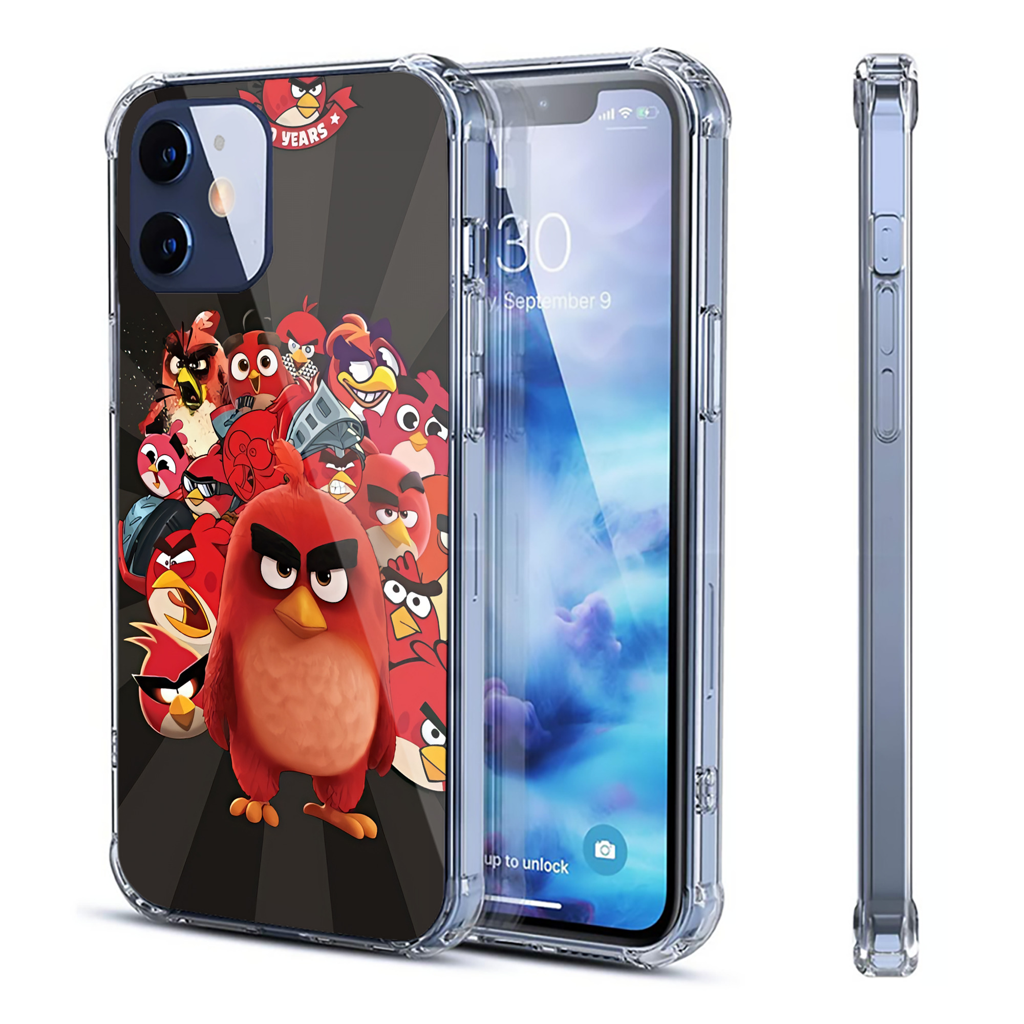 （画像用） Angry Birds アングリーバード 【iPhone 12シリーズ対応】透明スマホケース（クリアソフトケース）